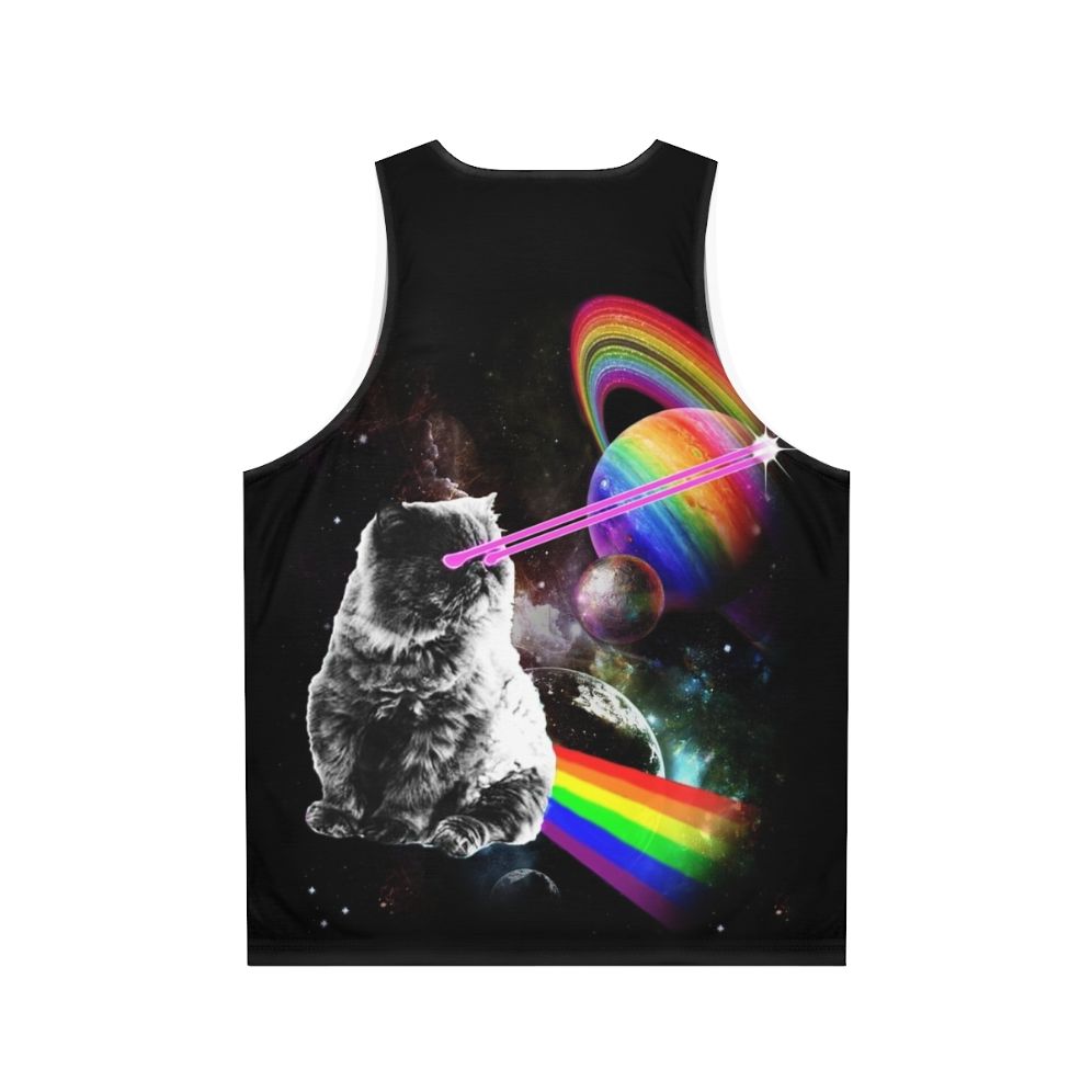 Cosmic cat in a galaxy tank top - Back