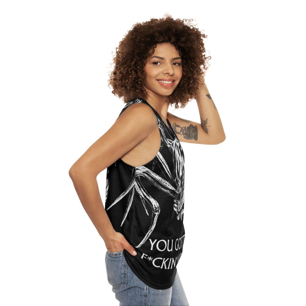 Unisex tank top featuring 'The Thing' movie design - women side