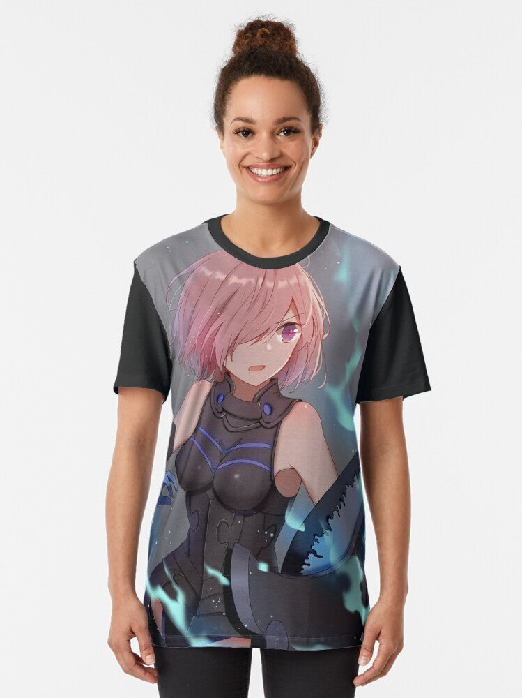 Fate anime manga graphic t-shirt featuring Mash Kyrielight character - Women