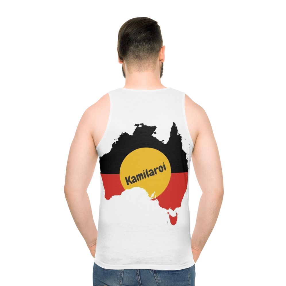 Kamilaroi Aboriginal Australian Unisex Tank Top - men back