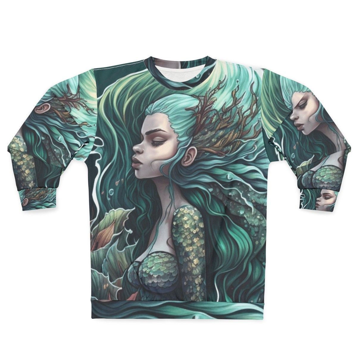 Sweatshirt featuring enchanting mythical sea creatures