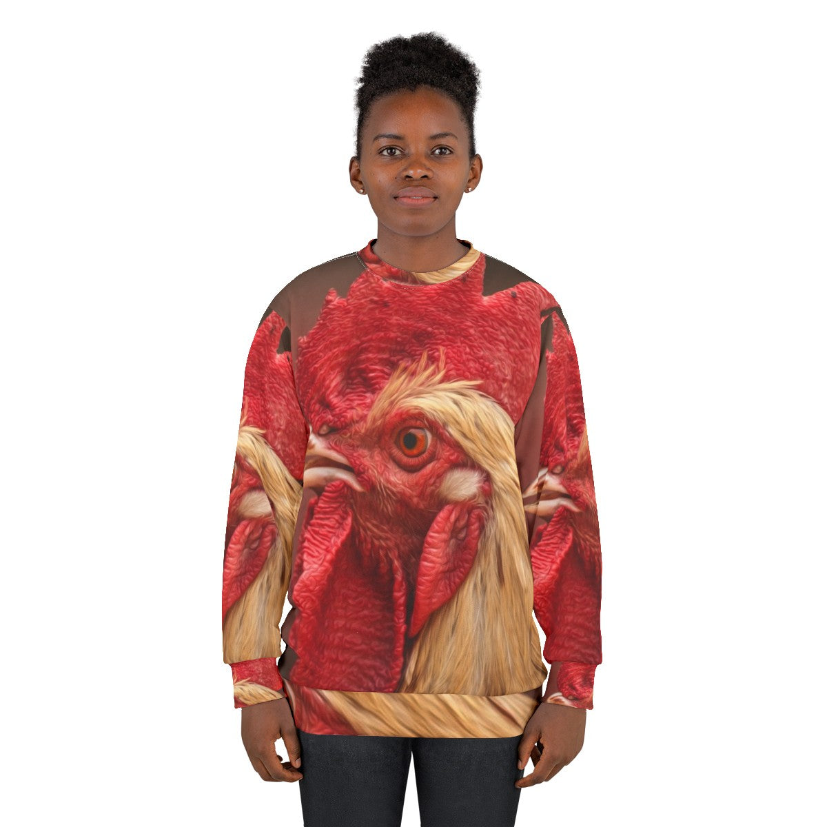 Rooster Chicken Graphic Sweatshirt - women