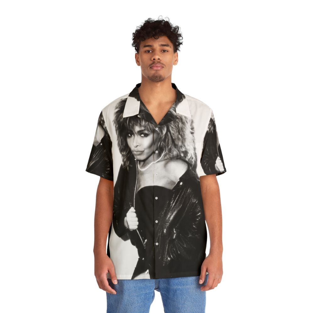 Vintage Hawaiian shirt with bold, retro-inspired print featuring a woman - People Front