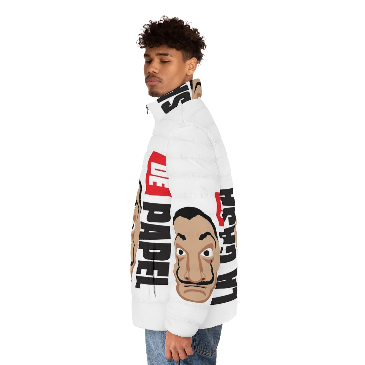 Money Heist Puffer Jacket with Series Logo - men side left