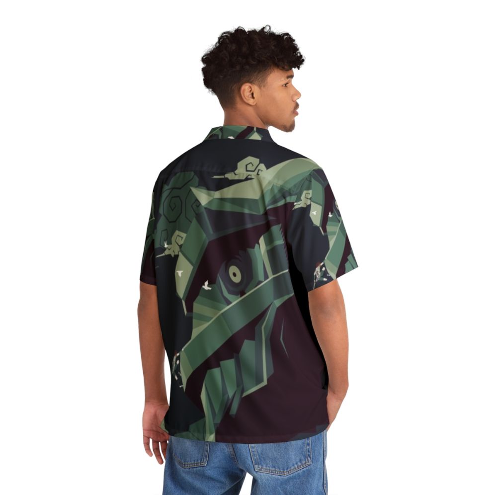 Colossal Spirit minimalist Hawaiian shirt featuring Shadow of the Colossus design - People Back