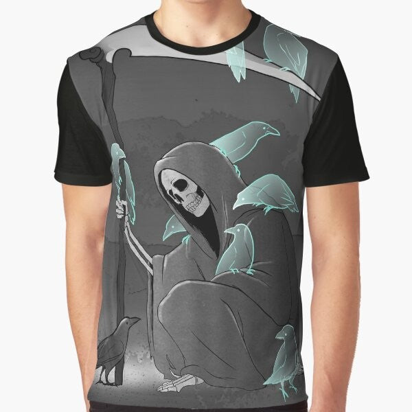 Dark crows graphic design on a t-shirt