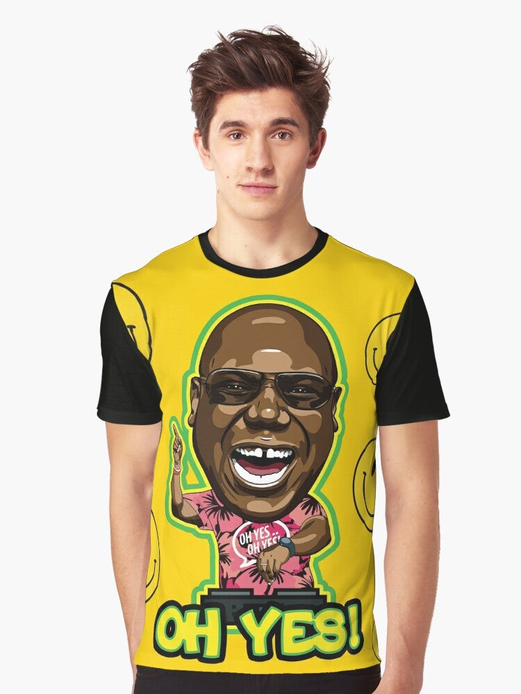 Carl Cox DJ Smiley Face Graphic T-Shirt - Men