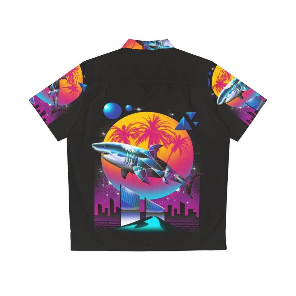 Neon Shark Hawaiian Shirt - Back