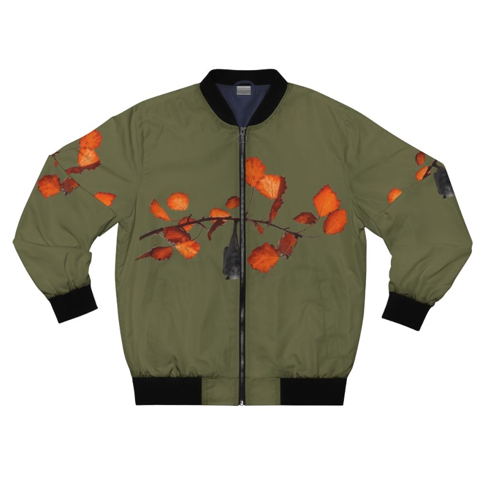 Batzilla moss green bomber jacket with cute bat design