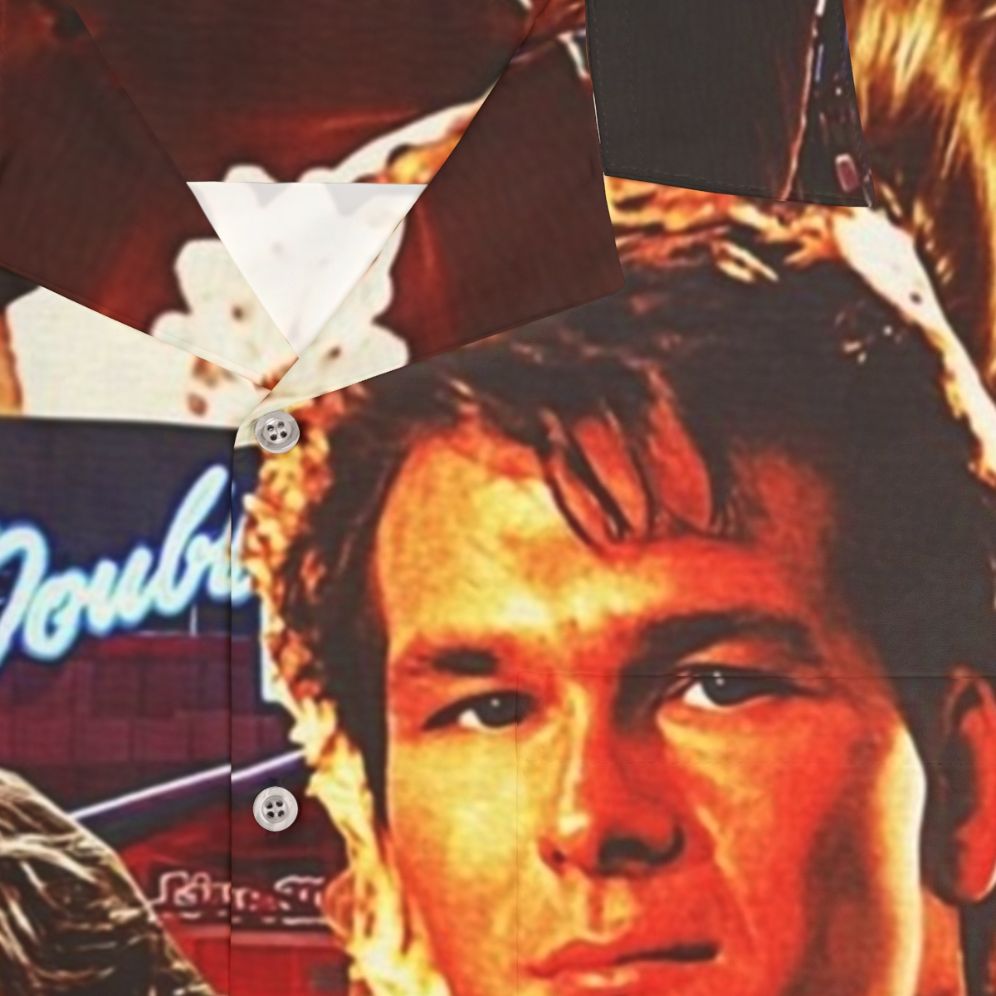 Patrick Swayze wearing a Hawaiian shirt from the movie Road House - Detail