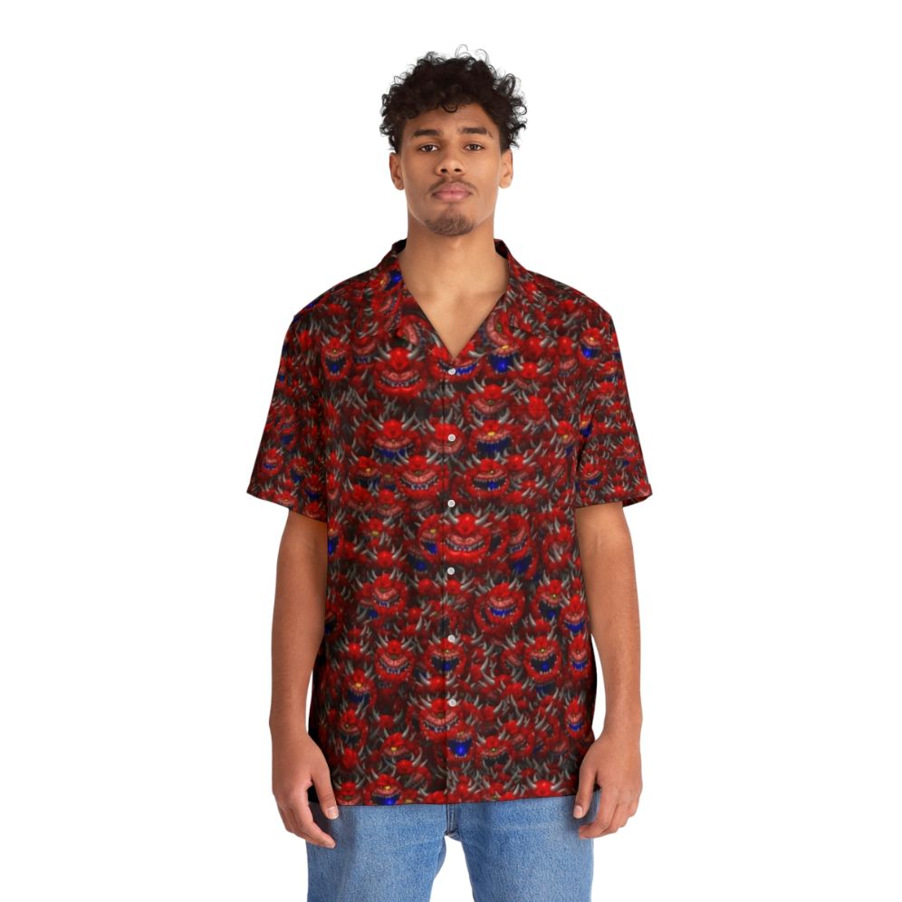 Cacodemon from Doom video game inspired Hawaiian shirt - People Front