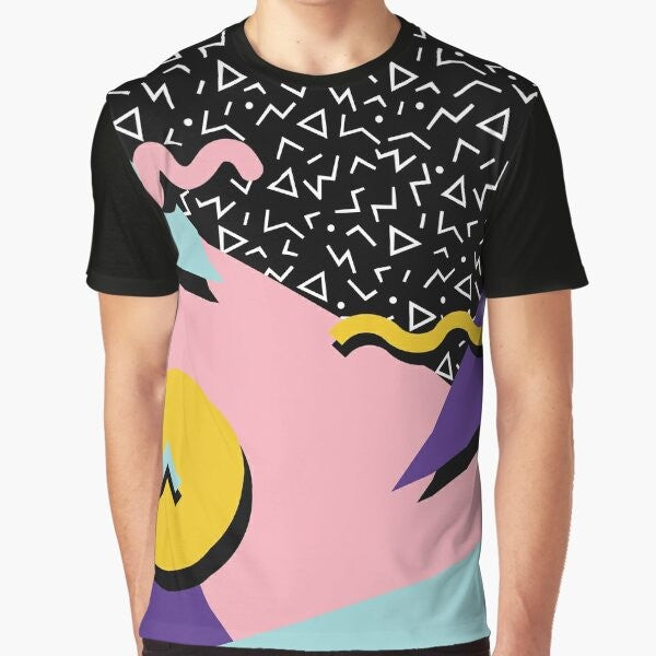 Retro 90s 80s Memphis pattern graphic t-shirt design