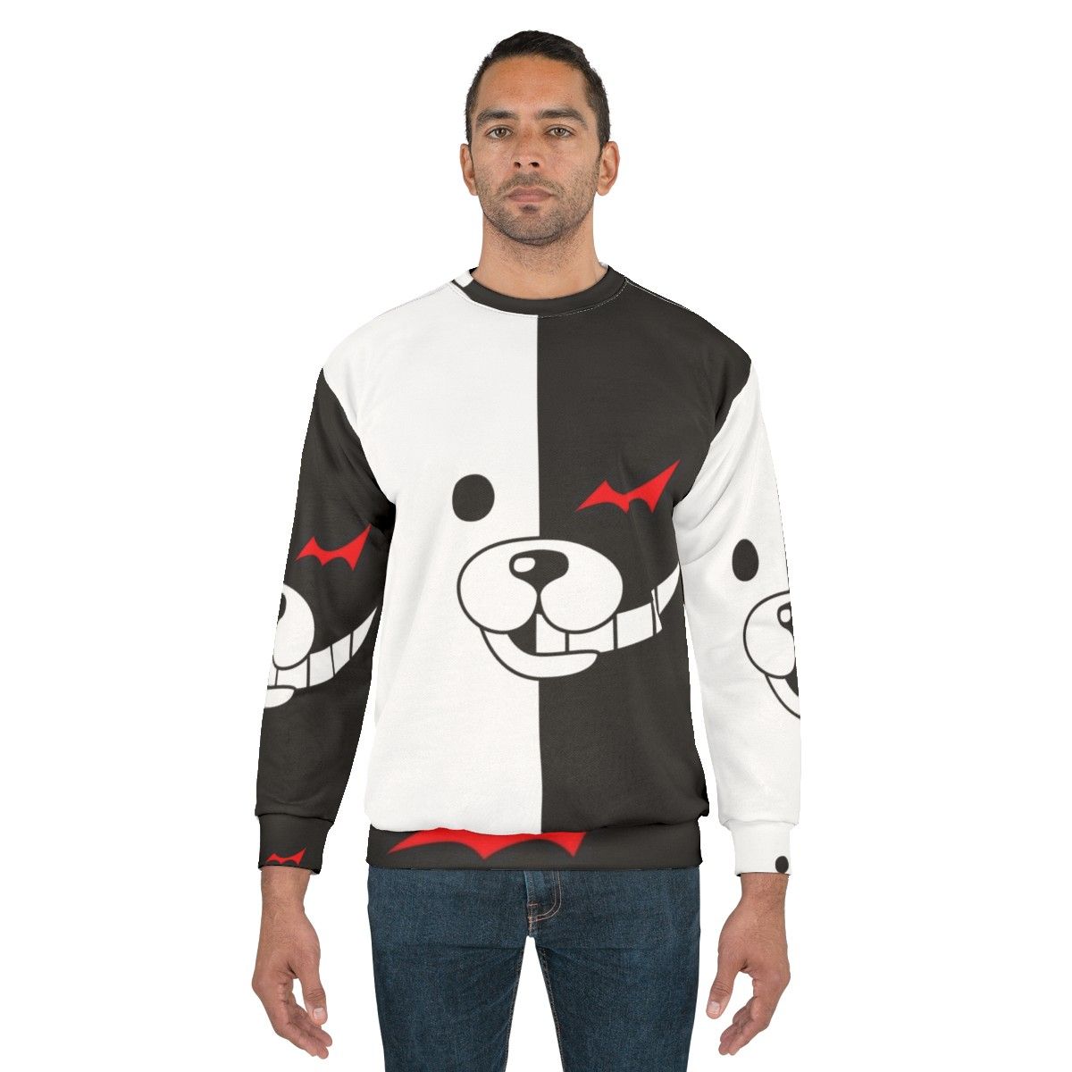 Monokuma Danganronpa Sweatshirt with Despair vs Hope Design - men