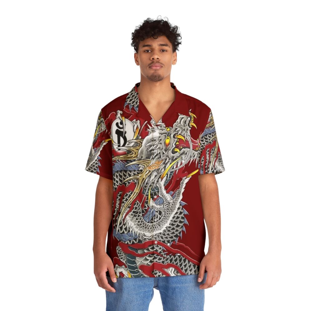 Yakuza dragon tattoo Hawaiian shirt - People Front