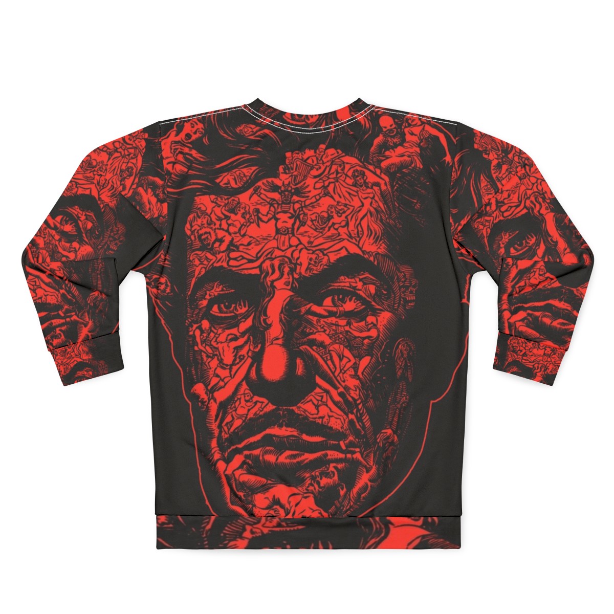 Red death sweatshirt featuring edgar allan poe's classic horror story - Back