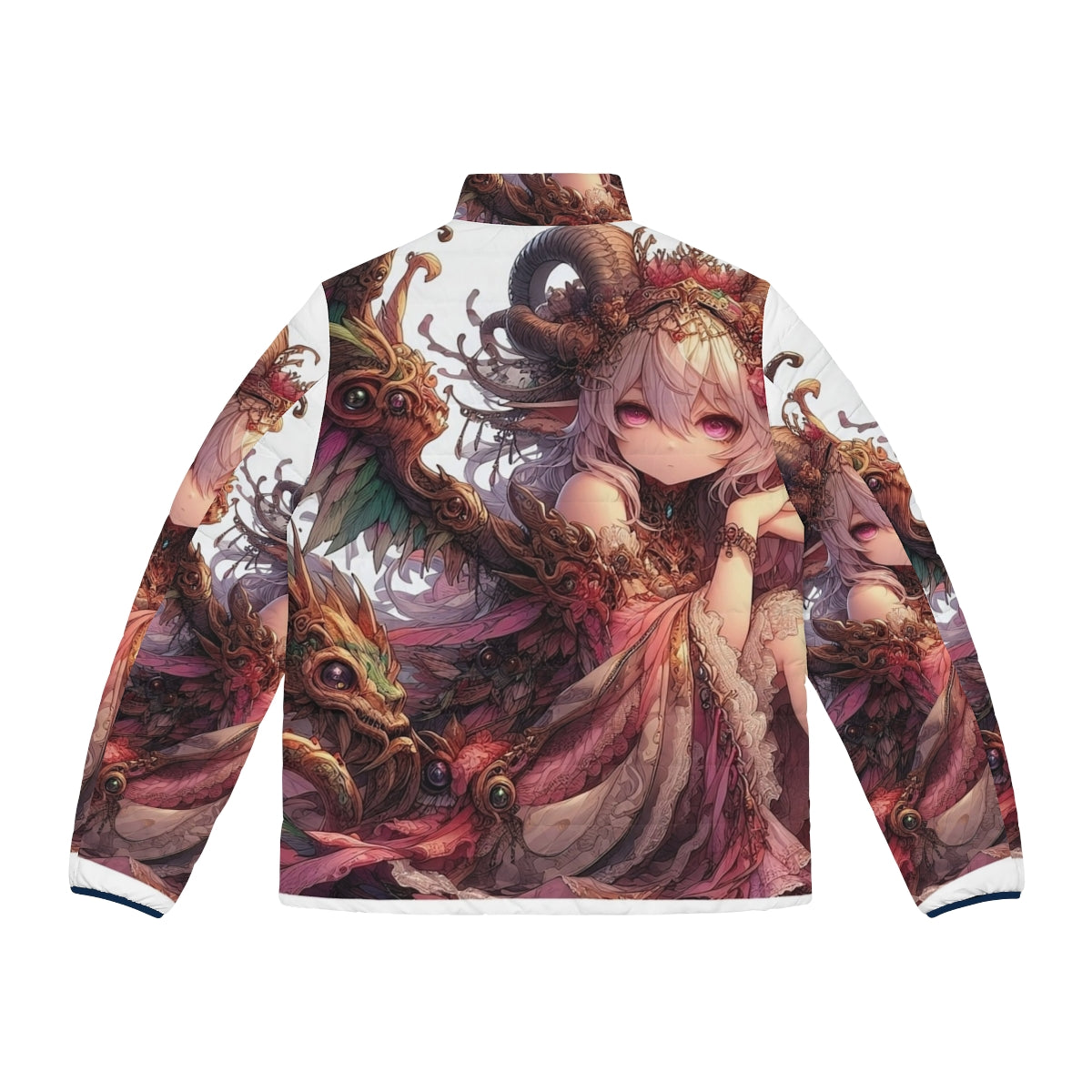 Anime-inspired puffer jacket with a cute and fashionable design - Back