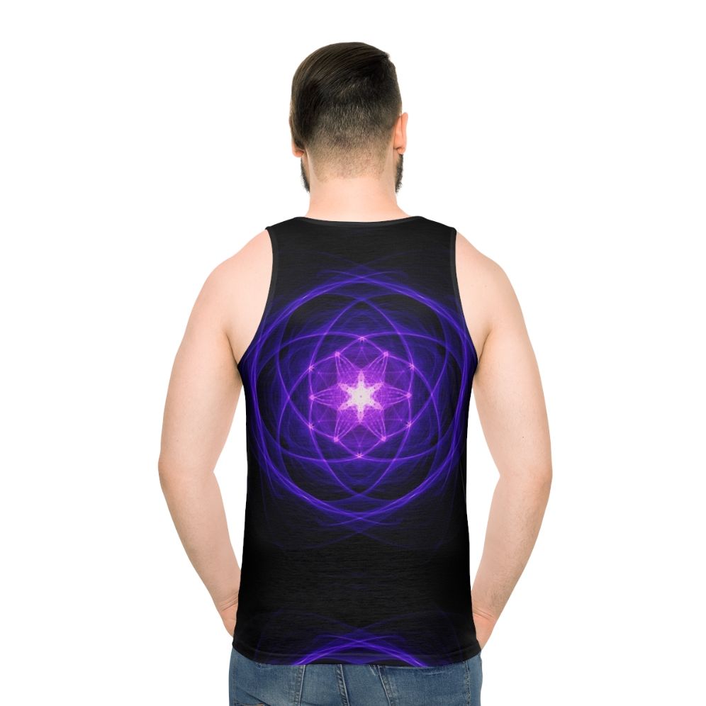 Unisex tank top with sacred geometry and energetic design - men back