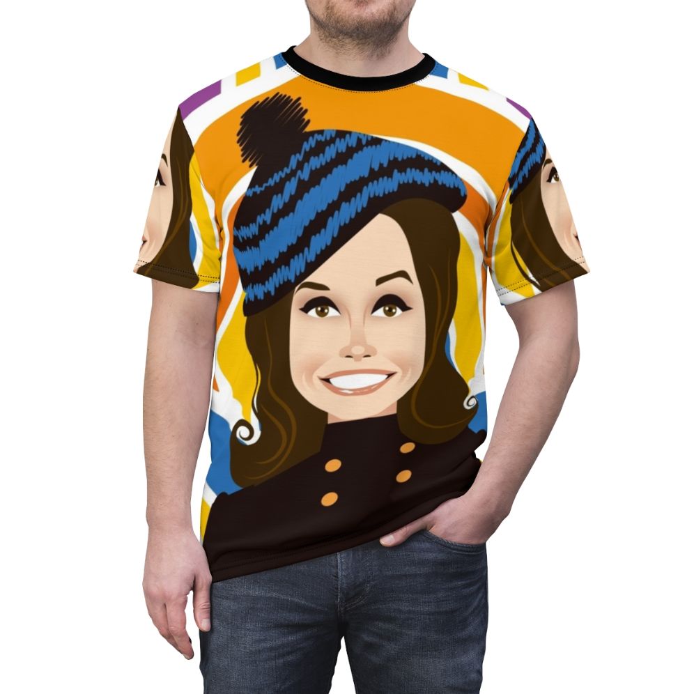 Retro graphic tee featuring Mary Tyler Moore, a classic TV comedy icon - men front