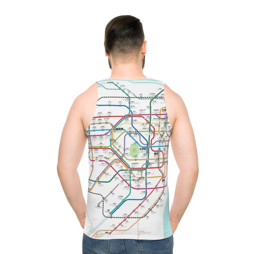 Tokyo Metro Map Japan Unisex Tank Top - men back