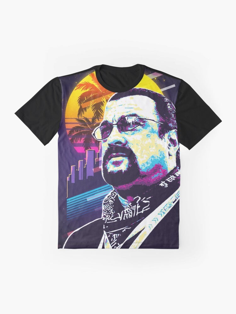 Steven Seagal graphic t-shirt with action movie design - Flat lay