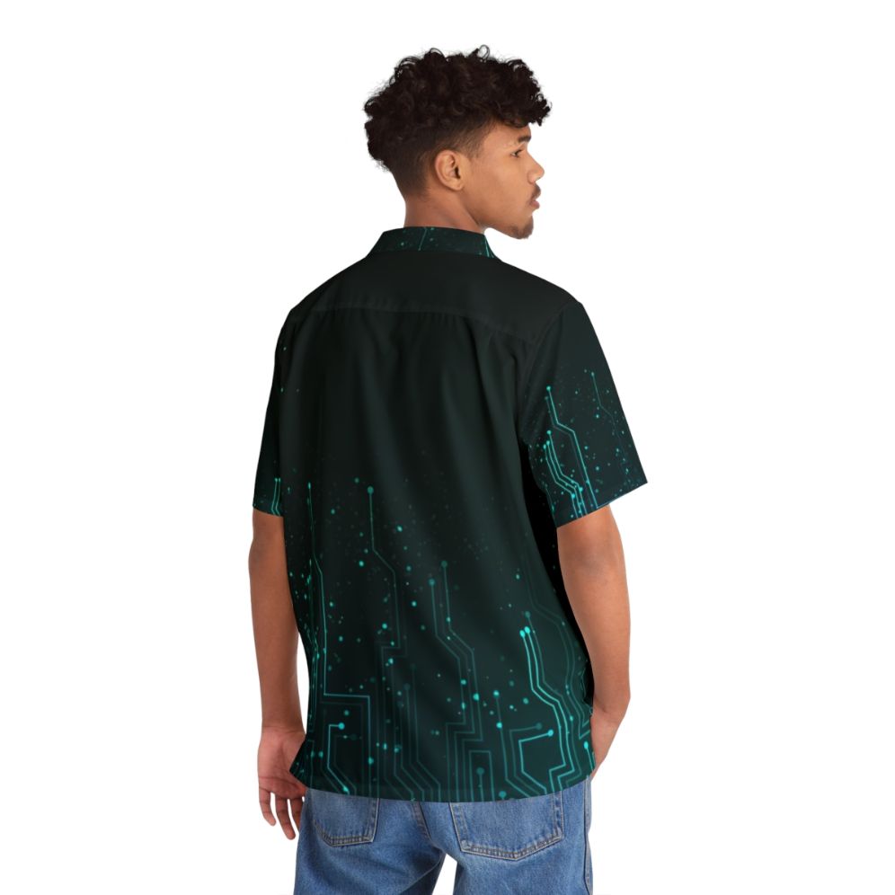 Colorful circuit board pattern hawaiian shirt - People Back