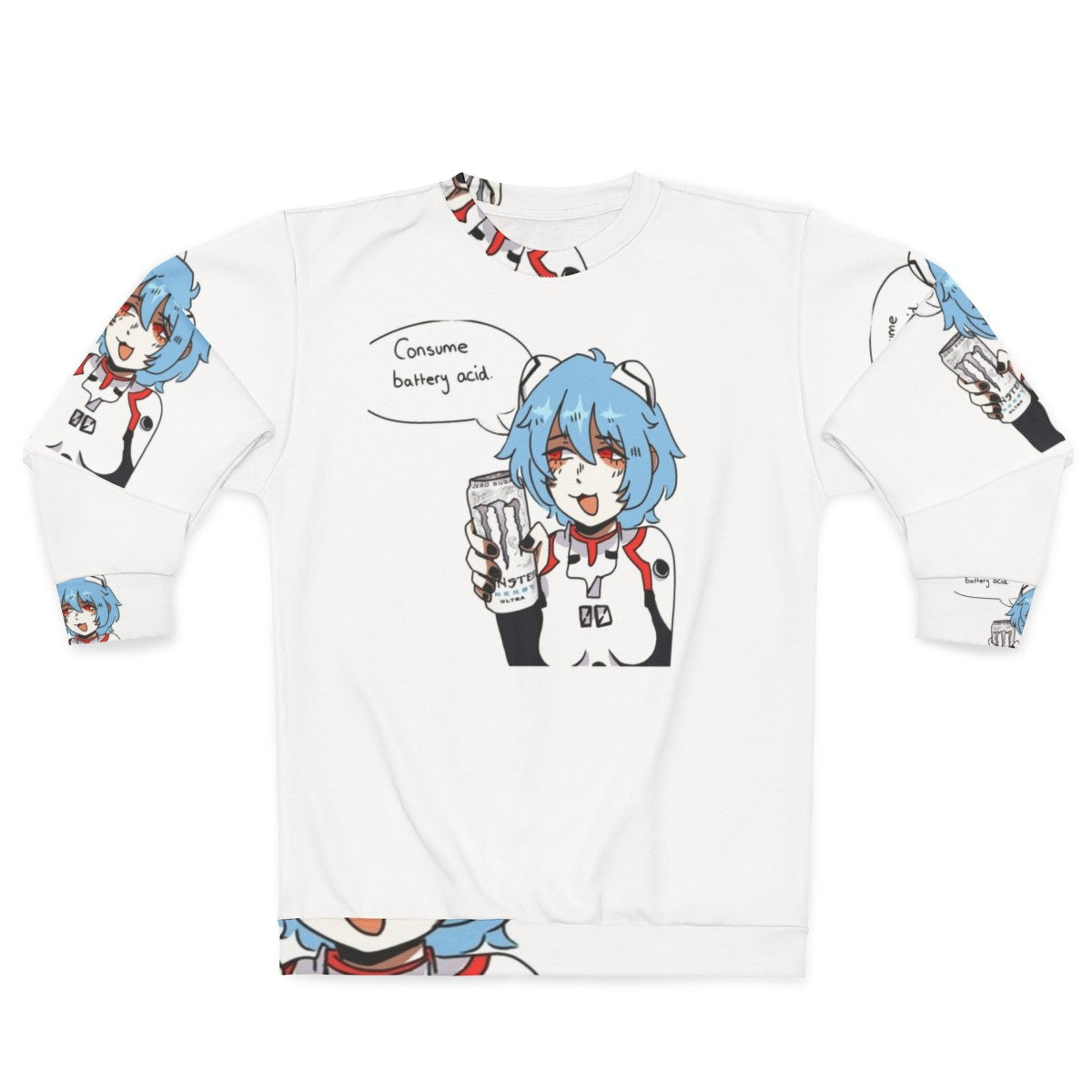 Rei Ayanami Inspired Evangelion Sweatshirt with Monster Ultra