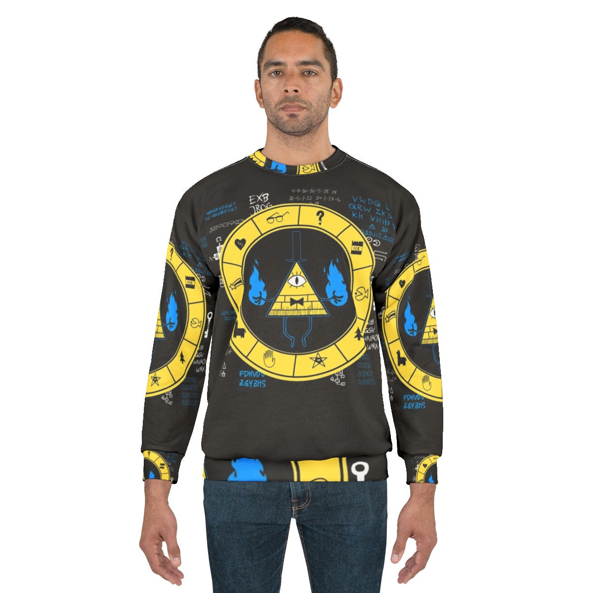 Gravity Falls Bill Cipher Zodiac Symbol Sweatshirt - men