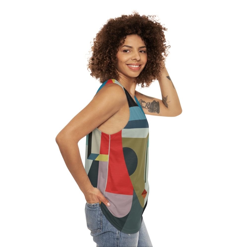 Faceless woman abstract futuristic vintage tank top - women side