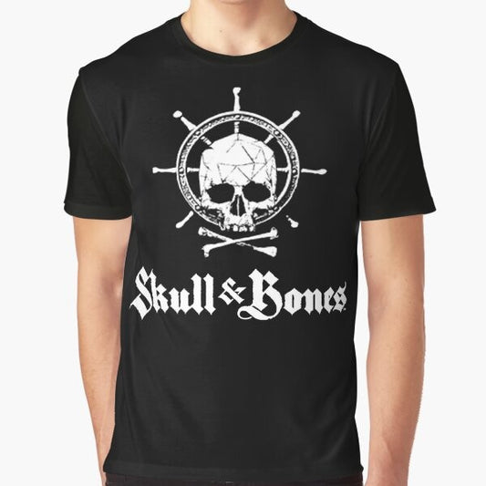 Skull & Bones custom logo graphic t-shirt with a skull and bones design