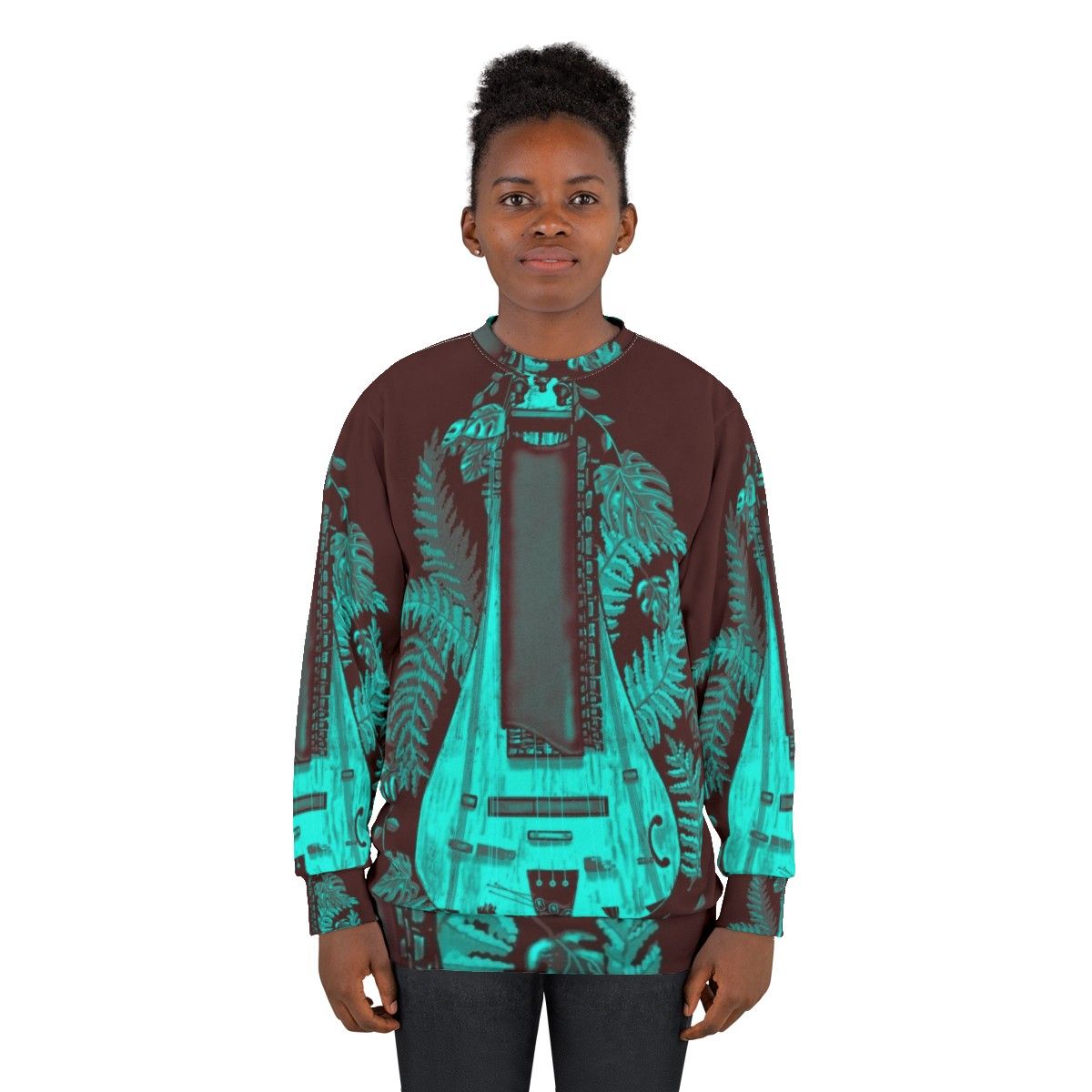 Dawnlight Hurdy Gurdy Sweatshirt featuring a modern design for folk music enthusiasts - women