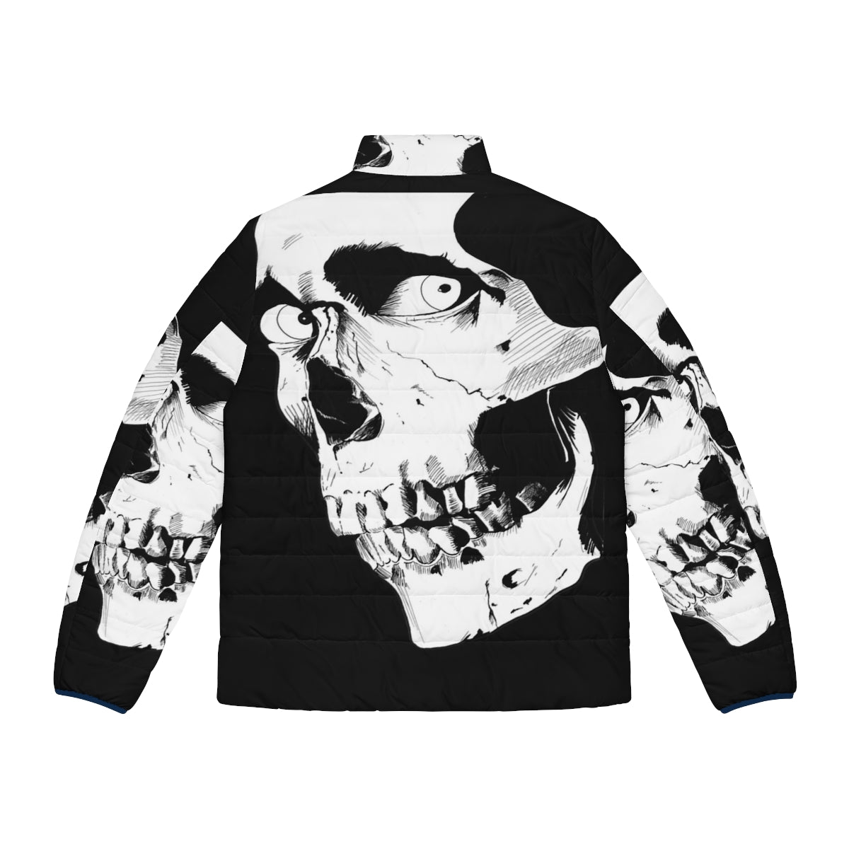 Evil Dead Skull Puffer Jacket featuring a spooky skull design for horror fans - Back