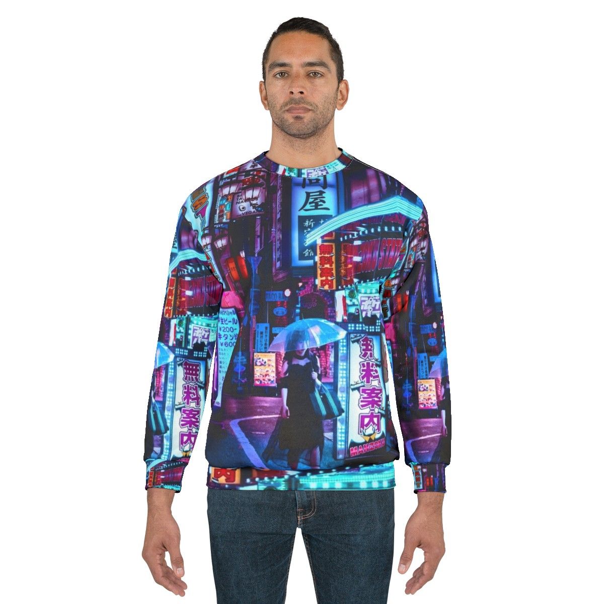 Cyborg Beauty Queen Sweatshirt in futuristic Japanese street style - men