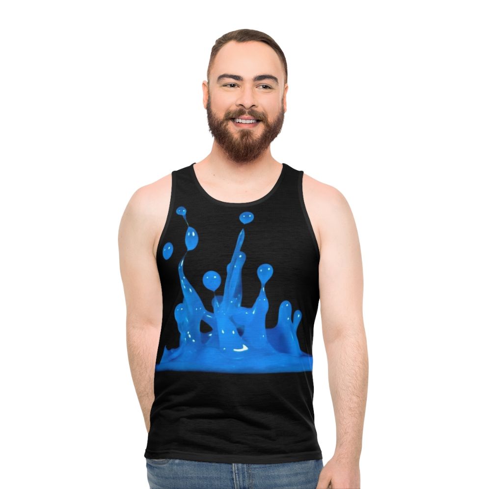 Blue abstract art unisex tank top - men