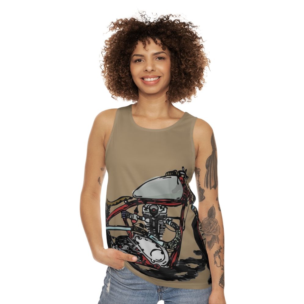 Bobber unisex vintage motorcycle tank top - women