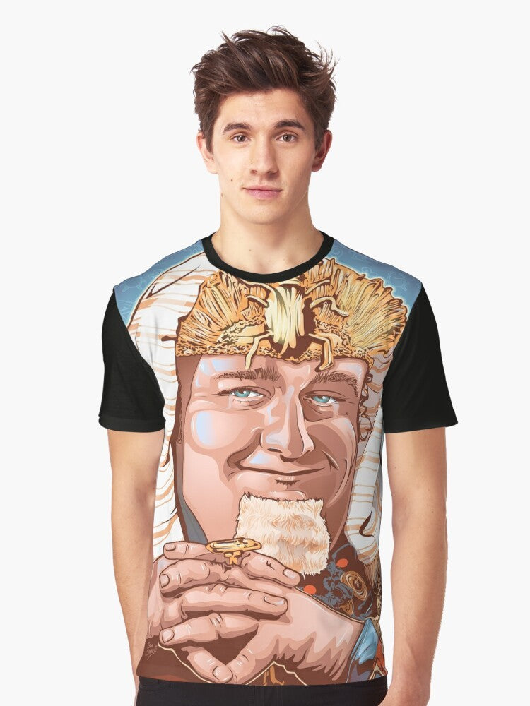 Vintage-style graphic tee featuring Victor Buono as King Tut, a villain from the 1960s Batman TV series - Men