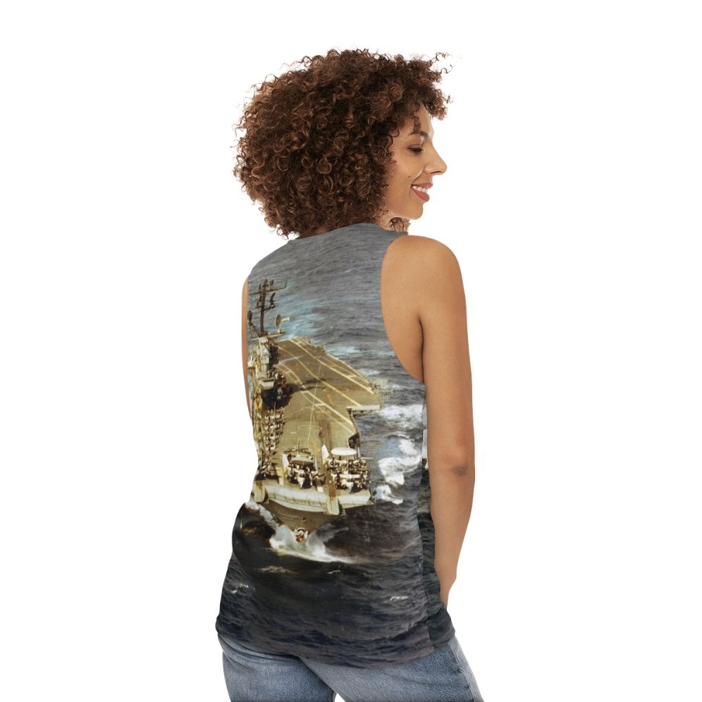 Unisex USS Intrepid CVA 11 Navy Tank Top - women back