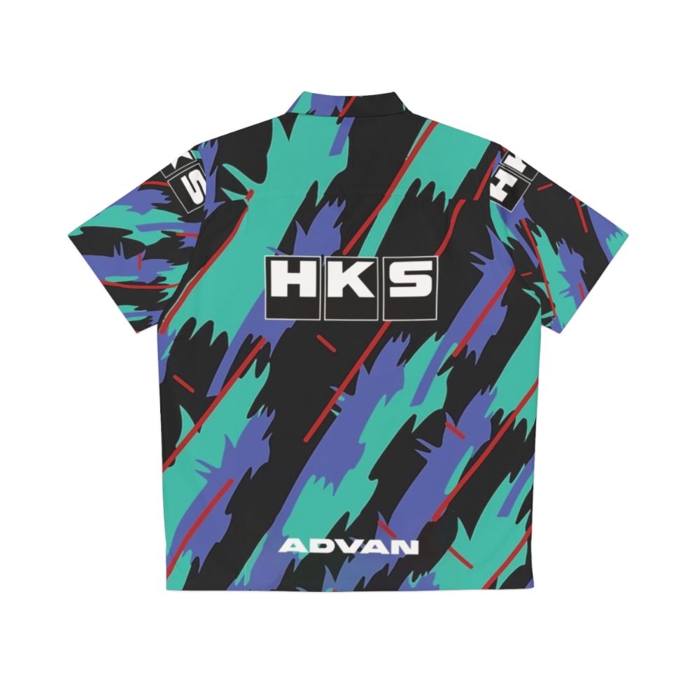 HKS Advan JDM Hawaiian Shirt with Tropical Print - Back