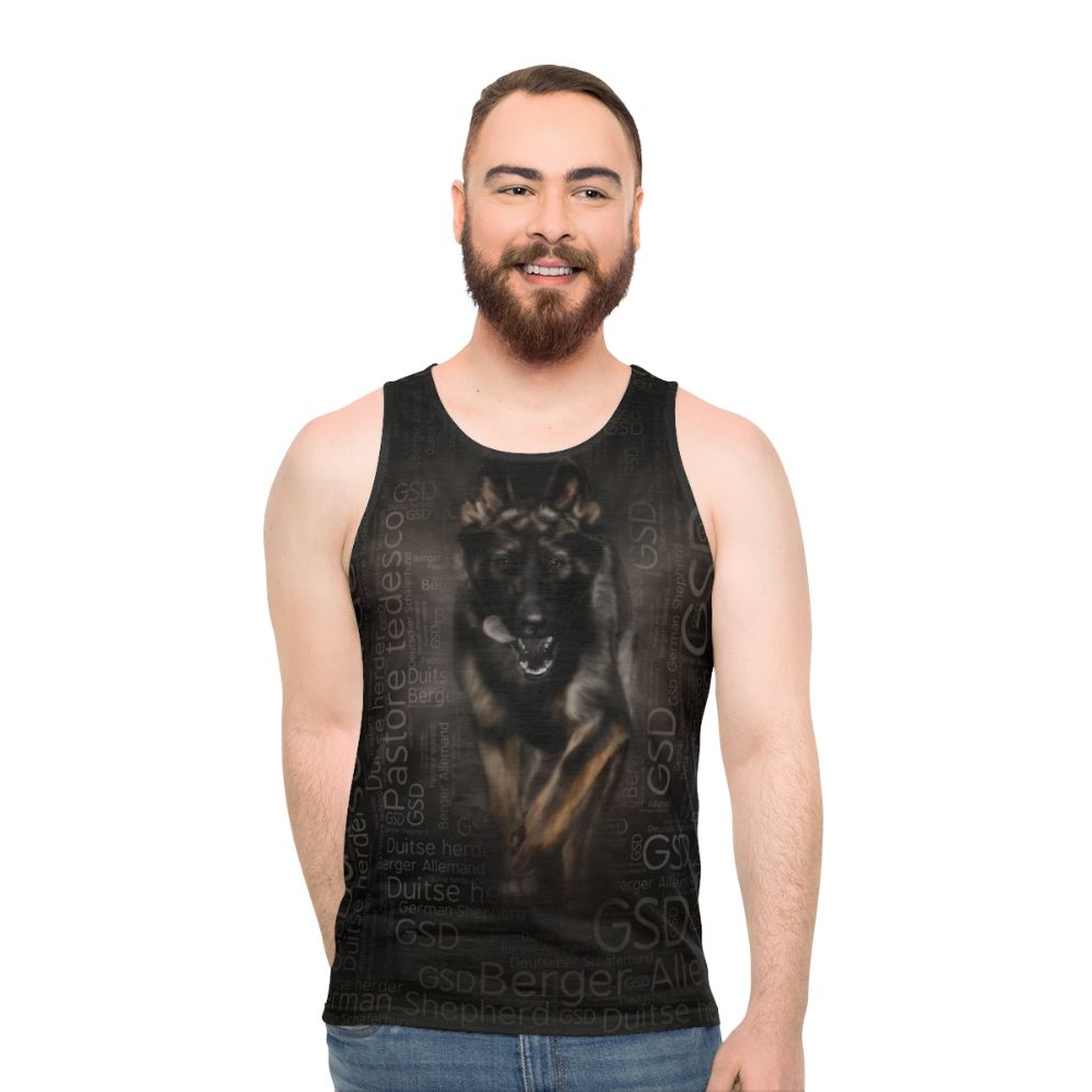 German Shepherd Dog Word Art Tank Top - men