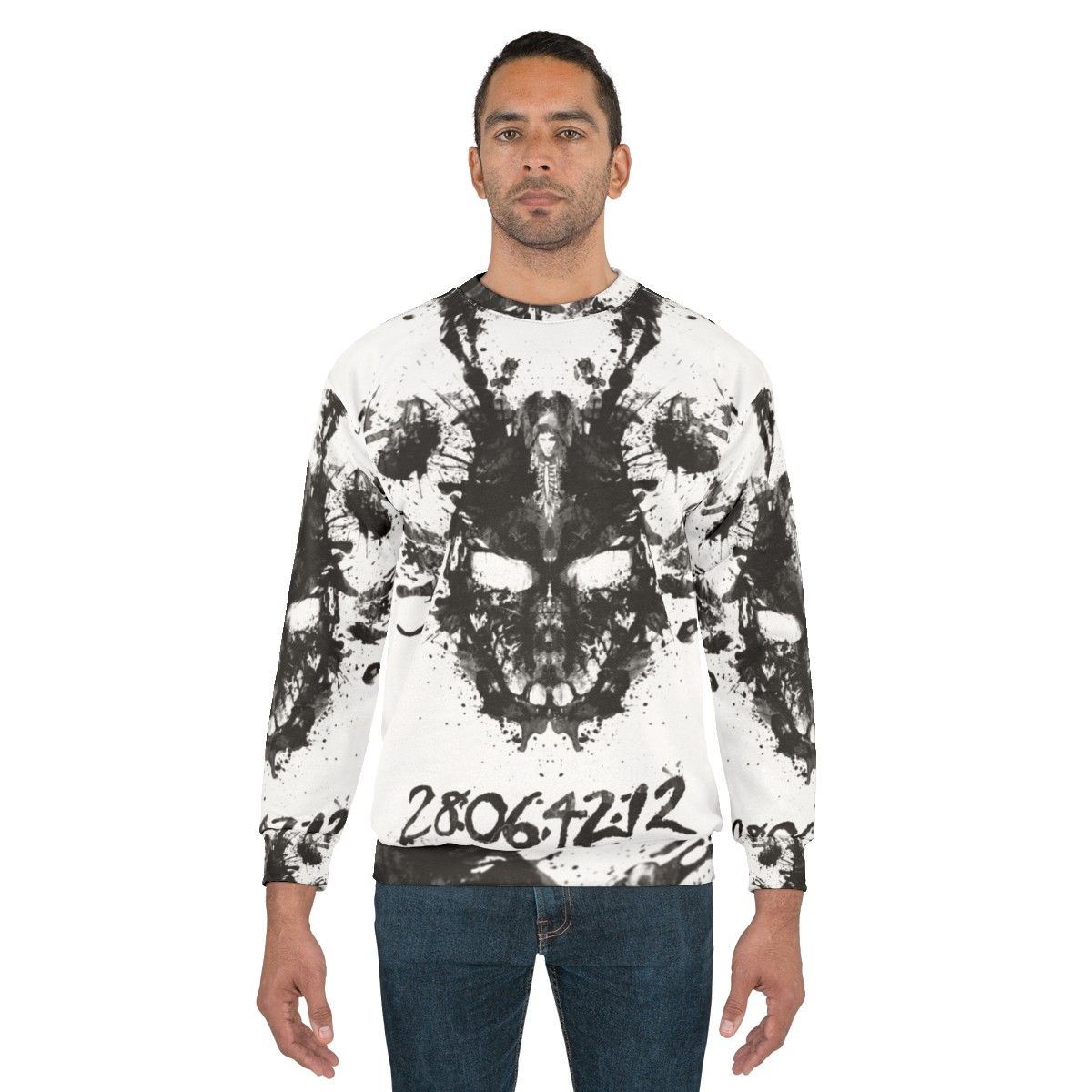 Donnie Darko inspired sweatshirt with imaginary inkblot graphic design - men