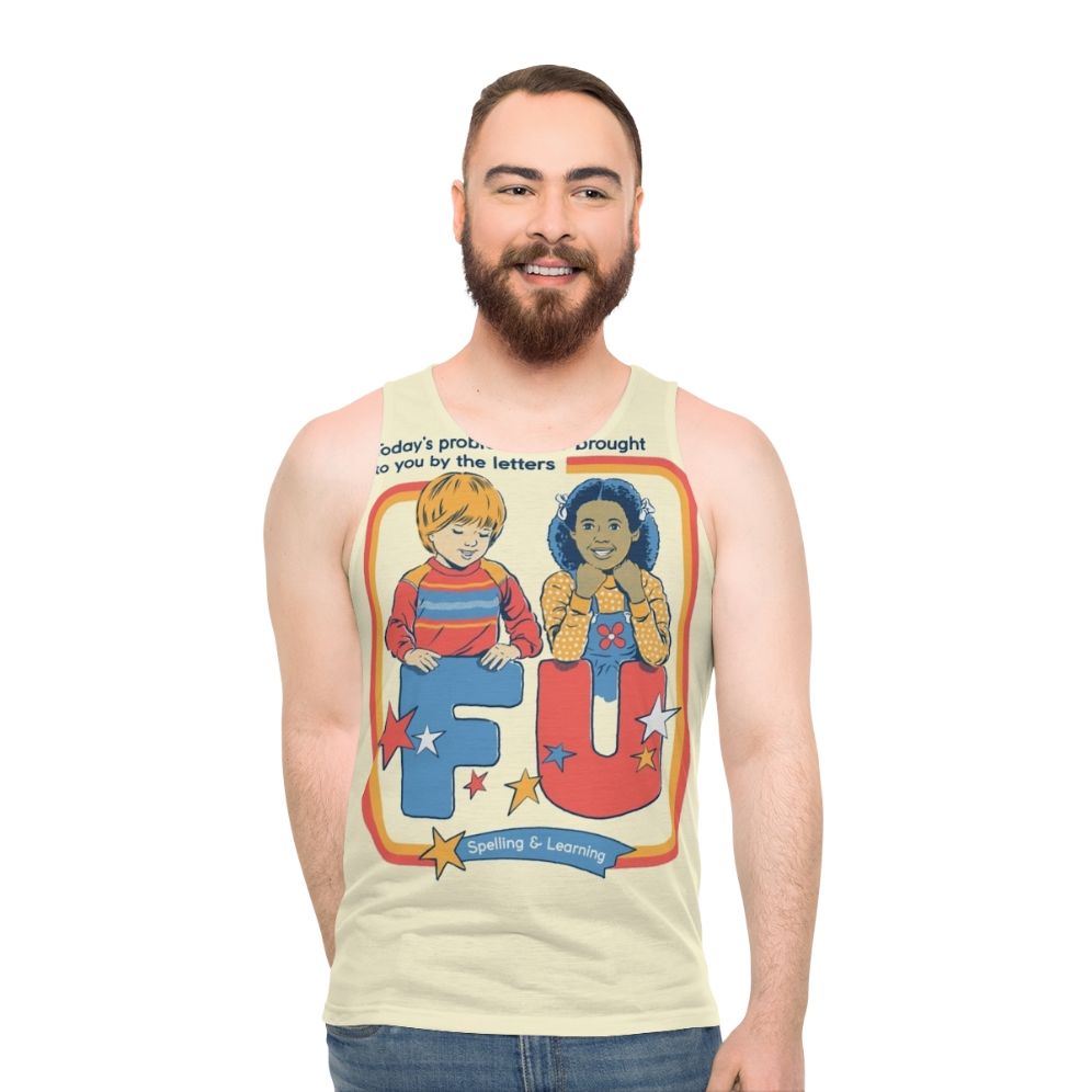 Vintage sarcastic 'Today's Problems' unisex tank top - men