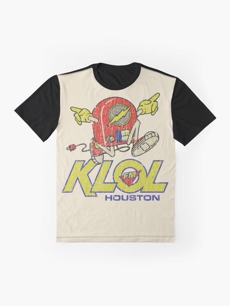 Vintage 1970s KLOL FM Houston Classic Rock Graphic T-Shirt - Flat lay