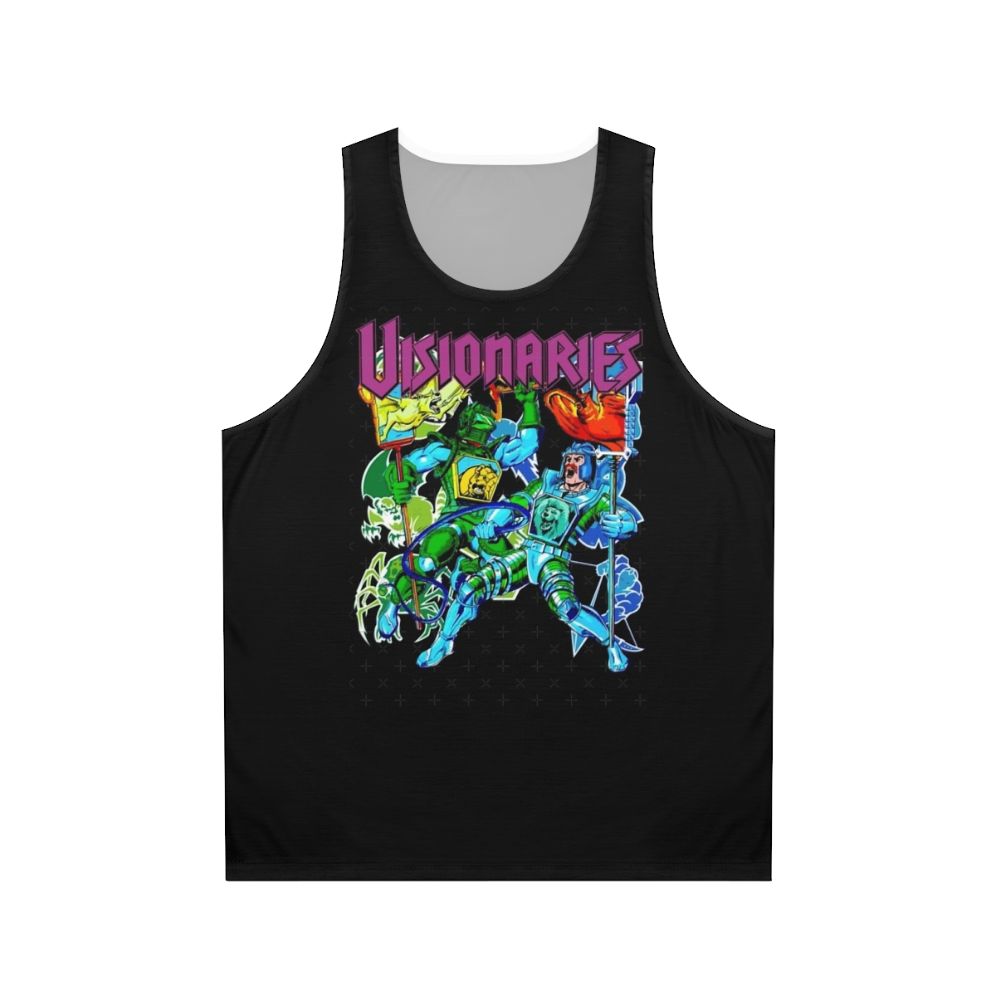 Unisex retro 80s visionaries tank top with trippy psychedelic design