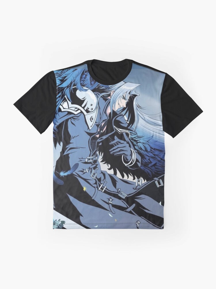 Sephiroth, the iconic villain from Final Fantasy, featured on a graphic t-shirt - Flat lay