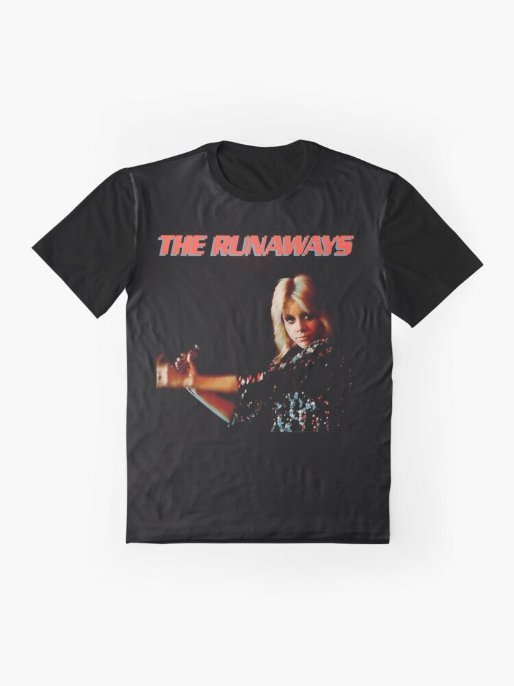 Retro Girl Music Fan Graphic T-Shirt featuring The Runaways band members - Flat lay