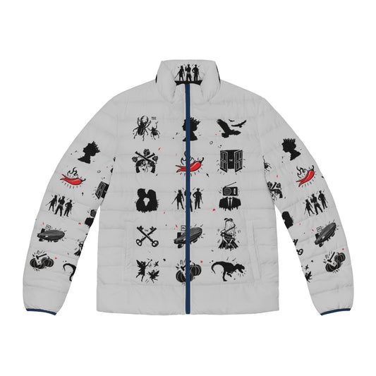 Rock bands puffer jacket with various band logos