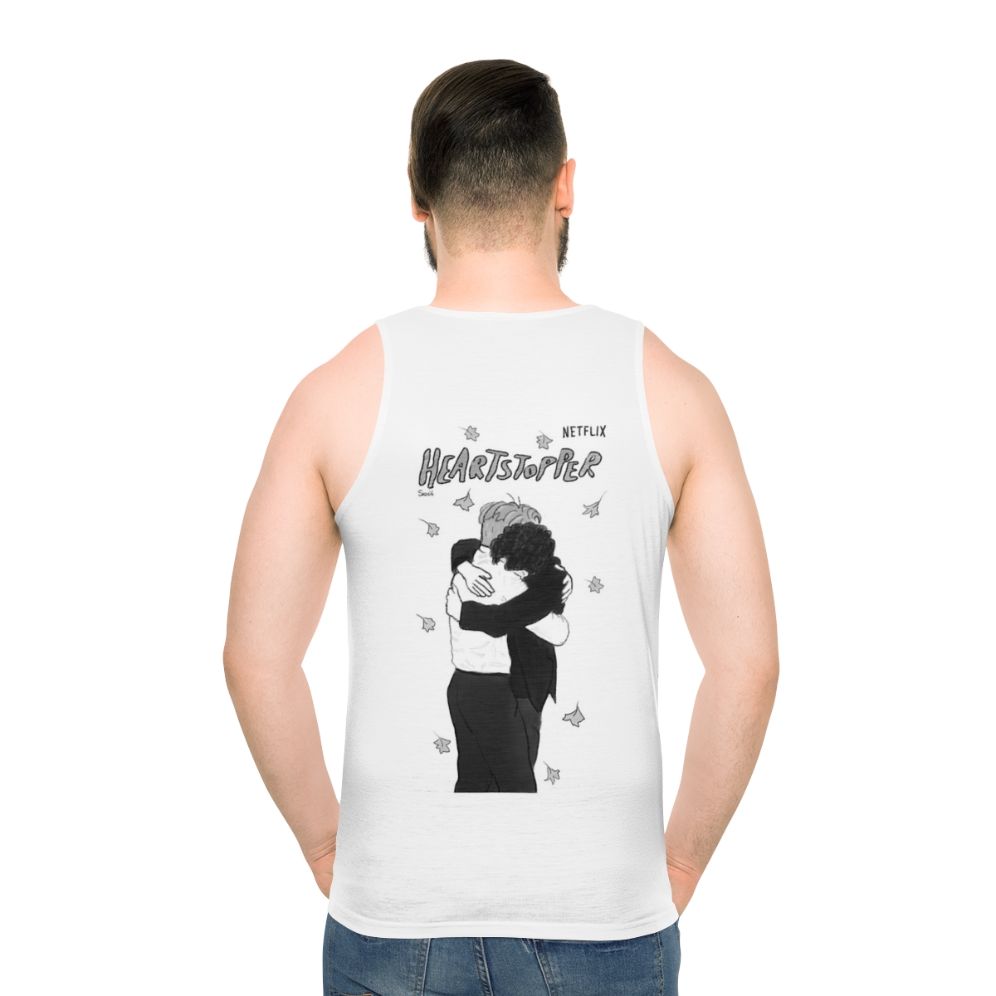 Heartstopper Nick and Charlie Hug Unisex Tank Top - men back