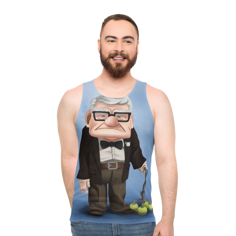 Vintage "Up" Movie Unisex Tank Top with Carl Fredricksen - men