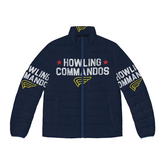 Howling Commandos Puffer Jacket featuring Winter Soldier, Captain America, and other Marvel comic book superheroes