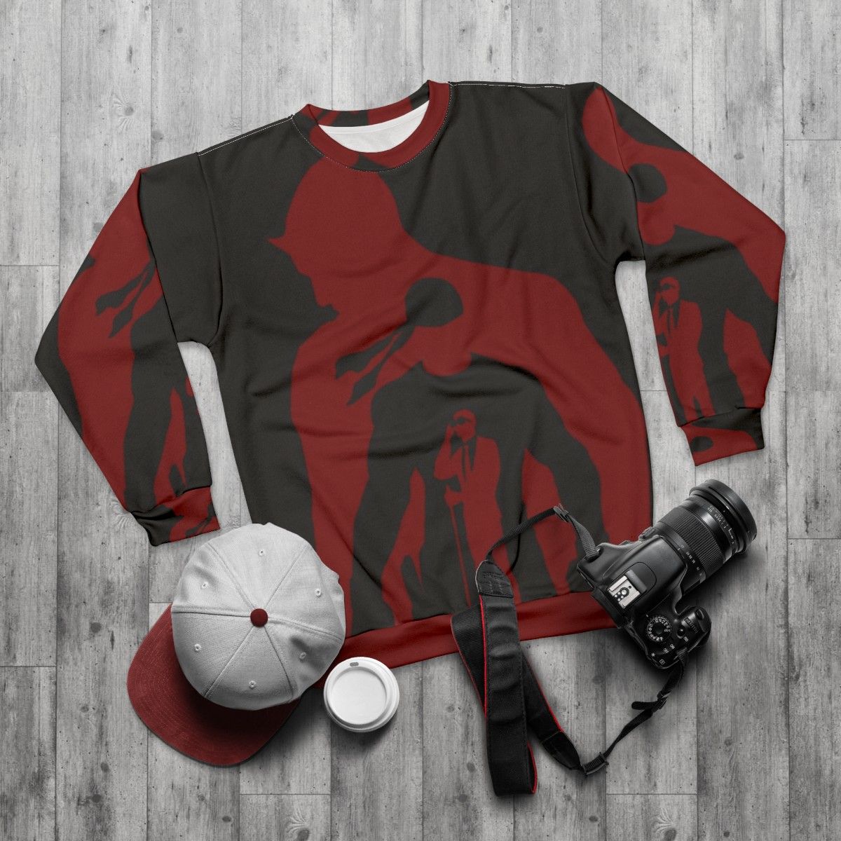 Evolution of Daredevil Matt Murdock Superhero Sweatshirt - flat lay