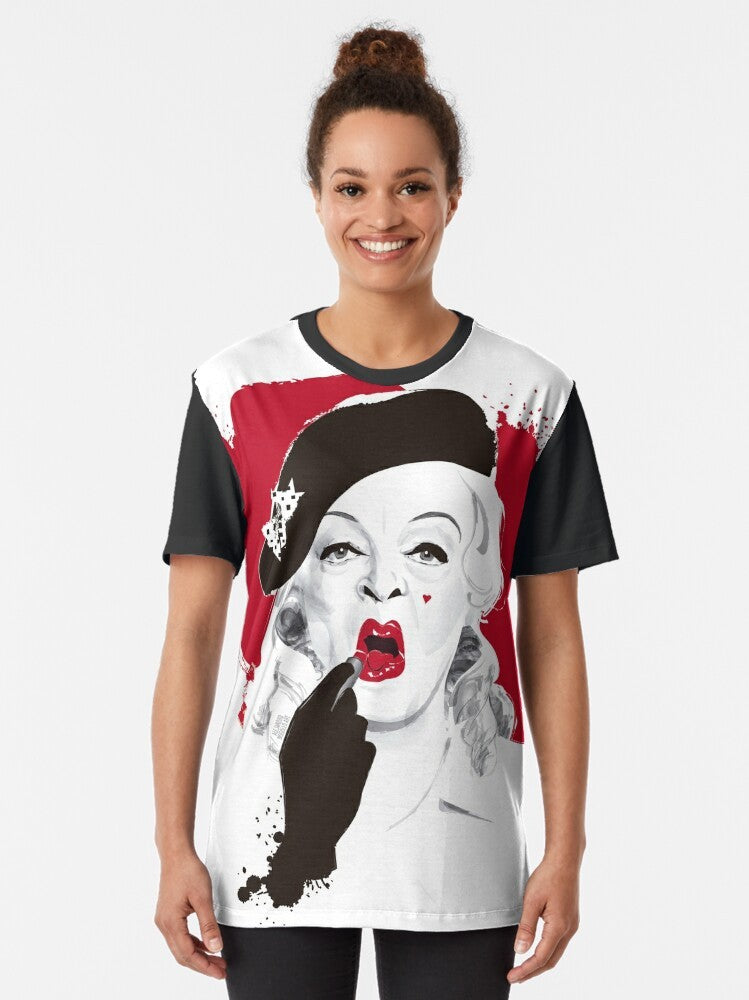 Baby Jane lipstick graphic t-shirt featuring the classic Hollywood icon - Women